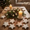 Scattered stars with glitter cream 2.5cm 96 pcs | Floristik24.ie