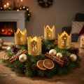 Candle holder city gold tealight holder metal Ø6.5cm 4pcs | Floristik24.ie
