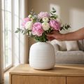 Flower Vase, Ceramic Vase, Decorative Vase White Ø22cm H22.5cm | Floristik24.ie