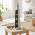 Lighthouse Shabby Chic Cream Summer Decoration Maritime Ø14.5cm H51cm | Floristik24.ie