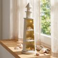 Lighthouse Shabby Chic Cream Maritime Deco Ø13cm H41.5cm | Floristik24.ie