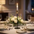Candlestick, metal candle holder, golden / black H33.5cm Ø2.2cm | Floristik24.ie