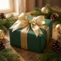 Gold gift ribbon with wire edge, 25mm wide, 25m long | Floristik24.ie