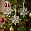 Star plastic clear for hanging 15cm 6pcs | Floristik24.ie