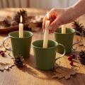 Candle holder vintage cup metal decoration green Ø9.5cm H8cm 3pcs | Floristik24.ie