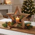 Star decoration wooden table decoration mango wood for standing natural Ø24cm | Floristik24.ie