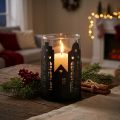 Candle holder city silhouette, lantern Christmas Ø8cm H12cm | Floristik24.ie