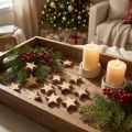 Scatter decoration Christmas stars flamed wooden stars Ø4cm 24 pcs | Floristik24.ie