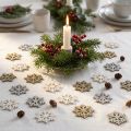 Snowflakes wood glitter mix Ø2cm 144p | Floristik24.ie