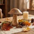 Wooden mushroom with grooves wooden decoration mushroom mango wood natural 11.5×Ø10cm | Floristik24.ie