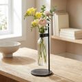 Decorative vase decorative bottle with metal stand black Ø16cm | Floristik24.ie