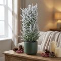 Artificial juniper in a pot snowed artificial plant H47cm | Floristik24.ie