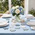 Maritime decoration Blue Wooden decoration Starfish and fish 4 cm 72 pcs | Floristik24.ie