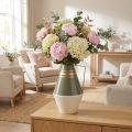 Nostalgic metal vase with handle in vintage look - Cream/Grey/Gold Ø19cm H31cm | Floristik24.ie