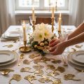 Scatter decoration gold gingko decoration gingko leaf glitter 3×4cm 72 pcs | Floristik24.ie