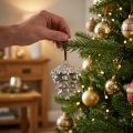 Pine cone decorative cones for hanging silver H6cm | Floristik24.ie