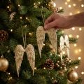 Angel Wings Decoration Pendant Christmas Golden 14.5×9cm 4 pcs | Floristik24.ie