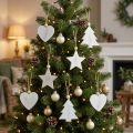 Wooden hanger assorted white 5-6cm 6 pcs | Floristik24.ie