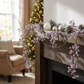 Decorative Hanging Berry Branch White Purple Winter Frost 130cm | Floristik24.ie