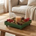 Decorative tray square metal tray green 15×15cm 2pcs | Floristik24.ie