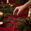 Christmas Decoration Elk Wood Black Glitter 5×5.5cm 12 pcs | Floristik24.ie