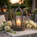 Crown as a lantern, candle decoration, metal crown, antique look, H28cm, Ø21cm | Floristik24.ie