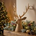 Decorative stag head sculpture with large antlers, 52cm | Floristik24.ie