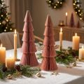 Table Decoration Christmas Tree Honeycomb Paper Apricot Gold H30cm 2 Pcs | Floristik24.ie