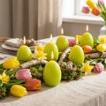 Easter candles, egg-shaped, egg-shaped Easter candles, lime green, 9cm, 20h, 6 pieces | Floristik24.ie