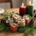 Paper gift boxes mini set, red-green-natural, 2.5x3 cm 18 pcs - Christmas decoration | Floristik24.ie