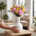 Decorative Vase White Flower Vase with Handle Ceramic H26cm | Floristik24.ie