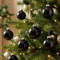 Black Christmas balls tree balls glass Ø4cm 24 pcs | Floristik24.ie