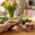 Velvet ribbon Easter eggs decorative ribbon Easter old pink 40mm 5m | Floristik24.ie