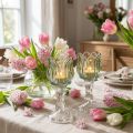 Tulip tealight holder, glass,