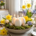 Easter candles, egg-shaped, special candles for Easter, white, 9cm, 6 pieces | Floristik24.ie