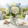 Gift ribbon maritime decoration shells blue 25mm 15m | Floristik24.ie