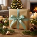Christmas ribbon stars gift ribbon turquoise 25mm 18m | Floristik24.ie