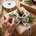 Christmas Ribbon Gray Ribbon Christmas 25mm 18m | Floristik24.ie