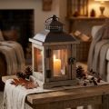 Vintage Lantern Dark Brown Wooden Lantern 15×15cm H26cm | Floristik24.ie