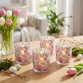 Decorative glass lantern with tulip design for springtime home accents, 8cm, 4 pieces. | Floristik24.ie