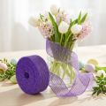 Purple jute ribbon, 5cm wide, 40m long | Floristik24.ie