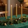 Taper candles 300/23 Gold dinner candles 12pcs | Floristik24.ie