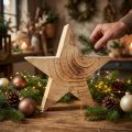 Wooden Star Wooden Star for Standing Paulownia Natural 30cm | Floristik24.ie
