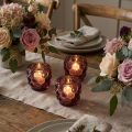 Candle holder glass tealight holder in Berry Ø7cm H7cm 6 pcs | Floristik24.ie