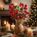 Rosehip decoration branch with red fruits L60cm 2 pcs | Floristik24.ie