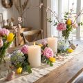 Solid-colored candles white 85x120mm 2 pcs | Floristik24.ie