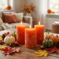 Solid-Colored Candles Orange 60x100mm 4 Pcs | Floristik24.ie