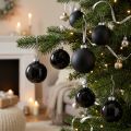 Christmas tree balls, tree decorations, glass balls black H6.5cm Ø6cm real glass 24 pcs | Floristik24.ie