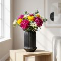 Ceramic vase with grooves Black ceramic vase Ø13cm H20cm | Floristik24.ie