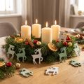Scatter decoration Christmas wooden deer green 4×3cm 72 pcs | Floristik24.ie